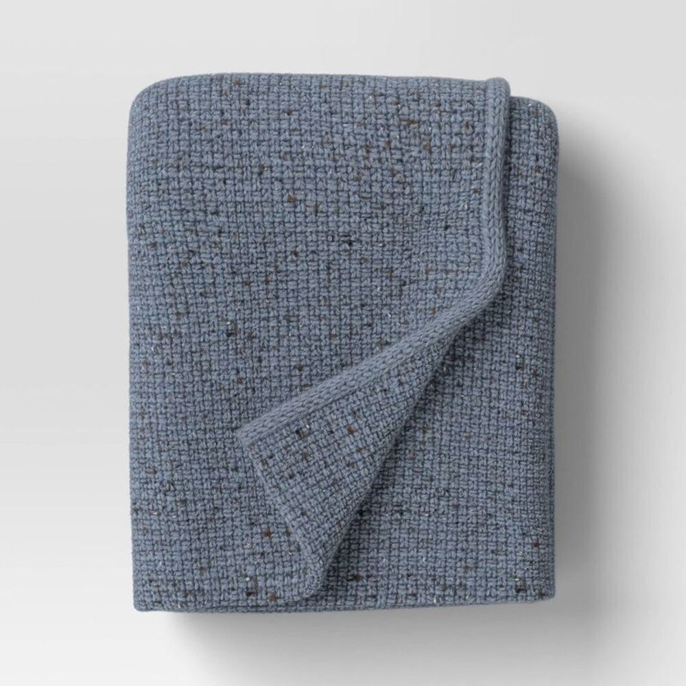 Threshold - Marled Knit Throw Blue - Threshold Blue